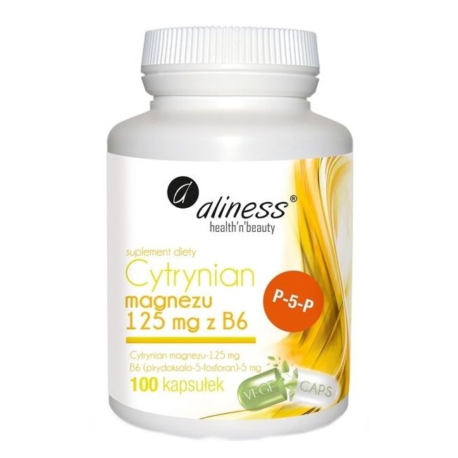 Aliness cytrynian magnezu 125 mg z B6 (P-5-P) 100 kapsułek