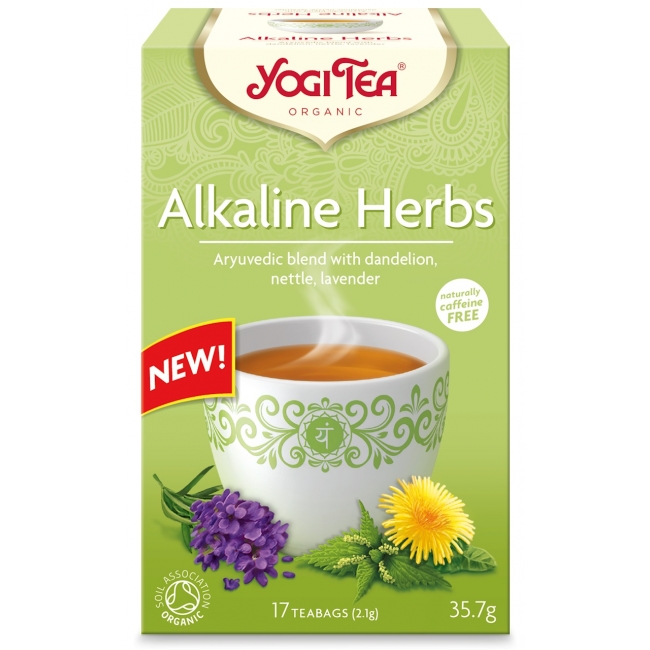 Herbatka zioła alkaliczne (mniszek, pokrzywa, lawenda) 17 saszetek BIO Yogi Tea  
