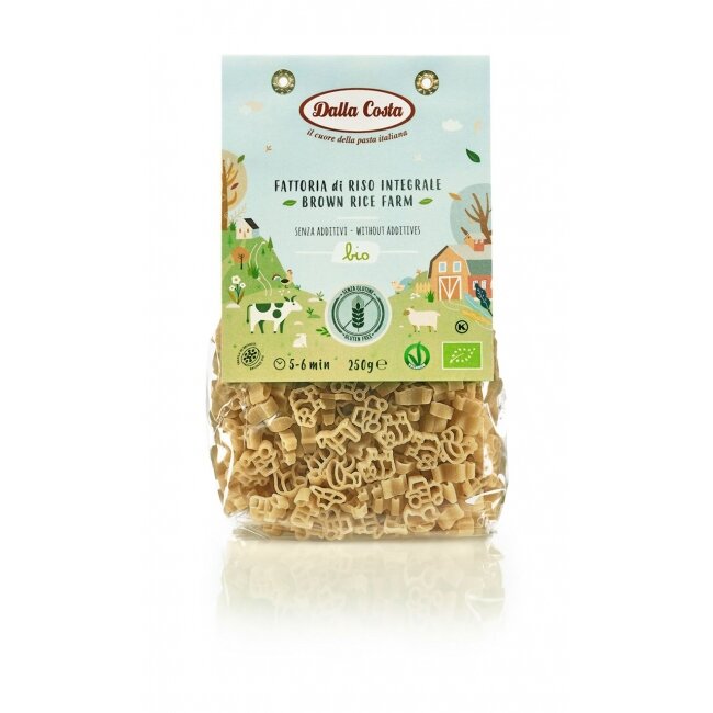 Makaron z ryżu brązowego farma bezglutenowy 250 g BIO Dalla Costa PROMOCJA