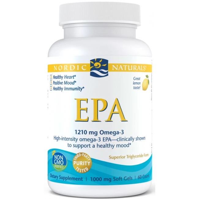 Kwas EPA 1210 mg, cytryna, 60 kapsułek Nordic Naturals !