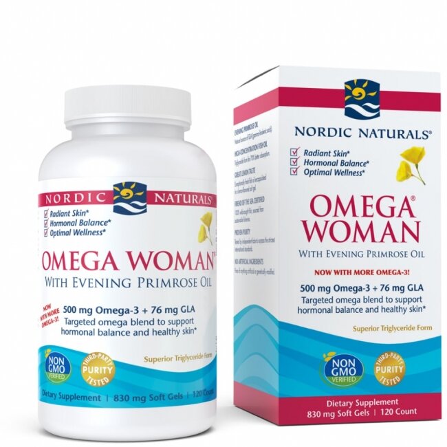 Nordic Naturals Omega Woman 500 mg, 120 kapsułek 