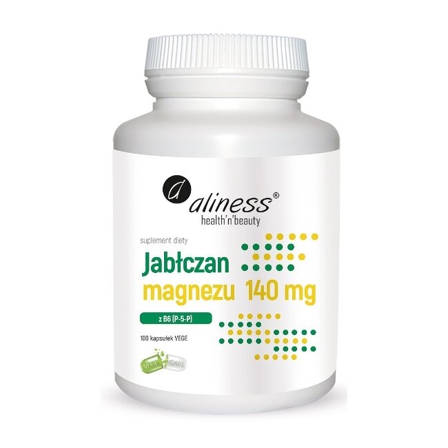 Aliness jabłczan magnezu 140 mg z B6 (P-5-P) 100 kapsułek