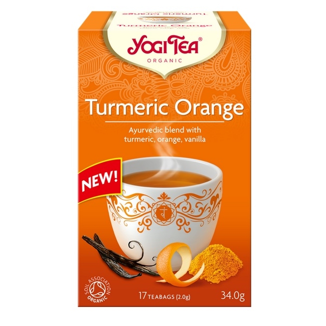 Herbata kurkuma pomarańcza 17 saszetek BIO Yogi Tea 