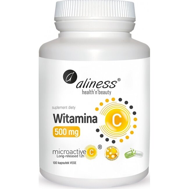 Aliness witamina C 500 mg micoractive 12h 100 vege kapsułek