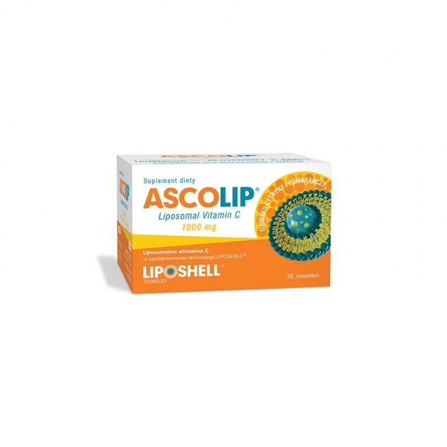Ascolip Vitamin C - liposomalna witamina C smak cytryny i pomarańczy 30saszetek PROMOCJA!