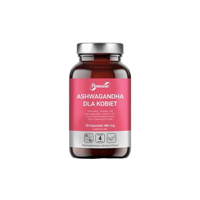 Panaseus Ashwagandha dla kobiet 485 mg 50 kapsułek Yango