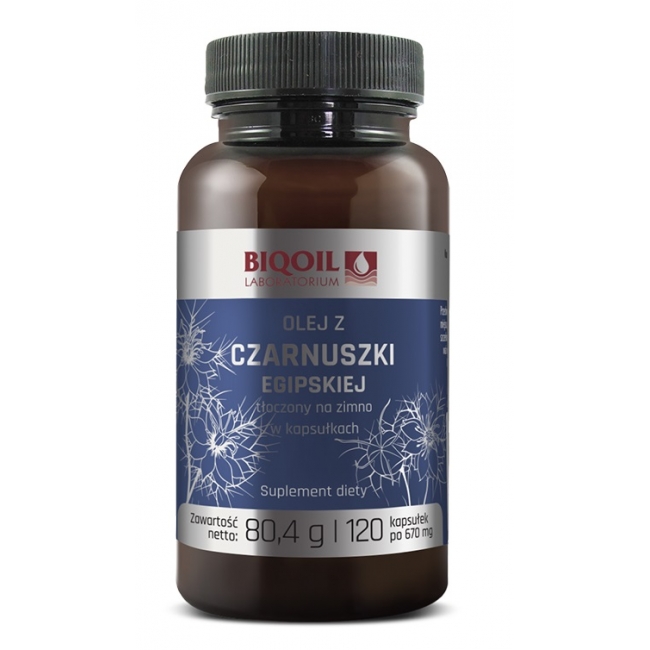 Olej z czarnuszki egipskiej tłoczony na zimno 670mg 120 kapsułek BioOil 