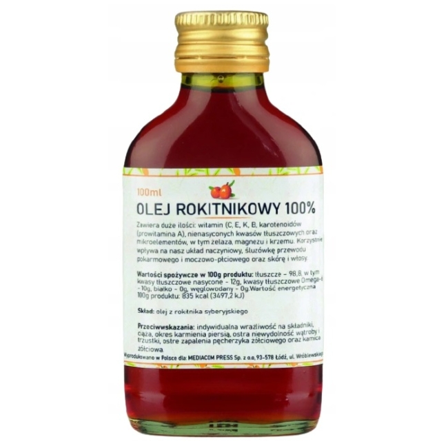 Olej Rokitnikowy z Rokitnika Syberyjskiego 100 ml MediaCom Press