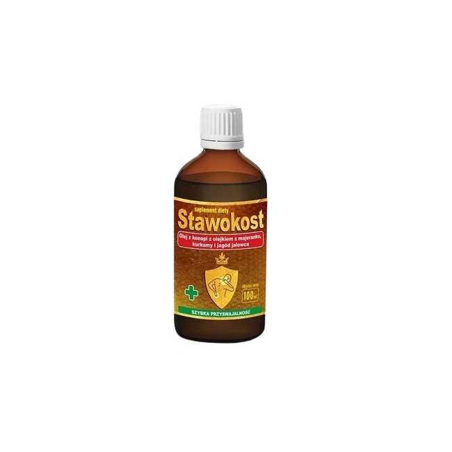 Stawokost płyn olej z konopi + olejek z majeranku, kurkumy, jagód jałowca 100ml Asepta
