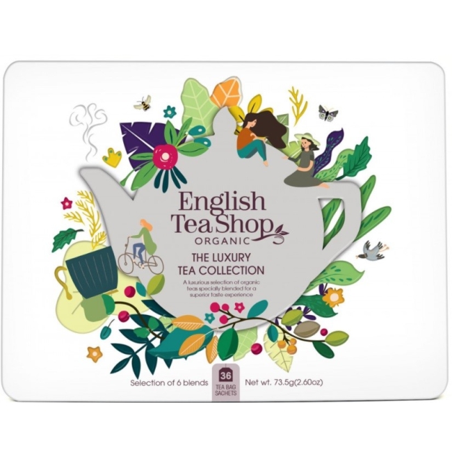 Zestaw herbatek luxury tea collection w ozobnej białej puszce 36 saszet x 2g (73,5g) BIO English tea