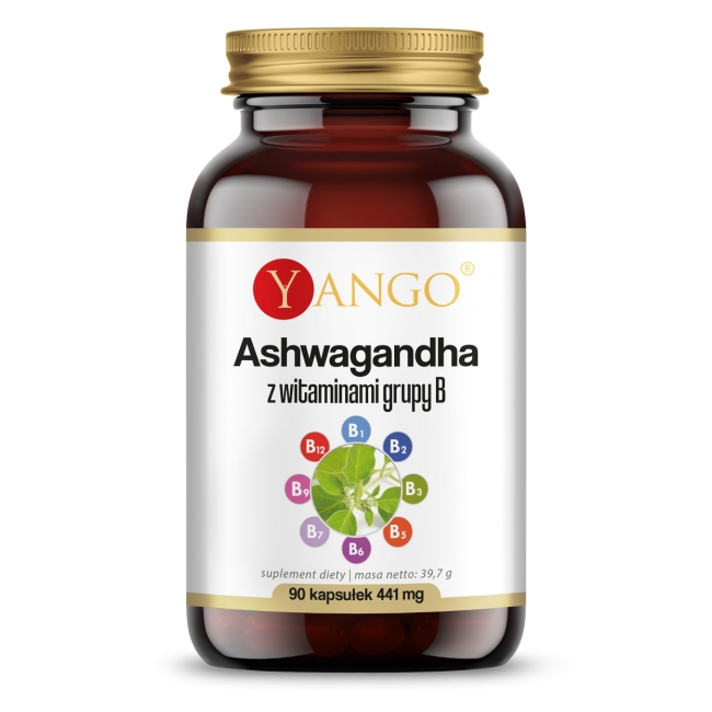 Ashwagandha z witaminami grupy B 90 kapsułek Yango