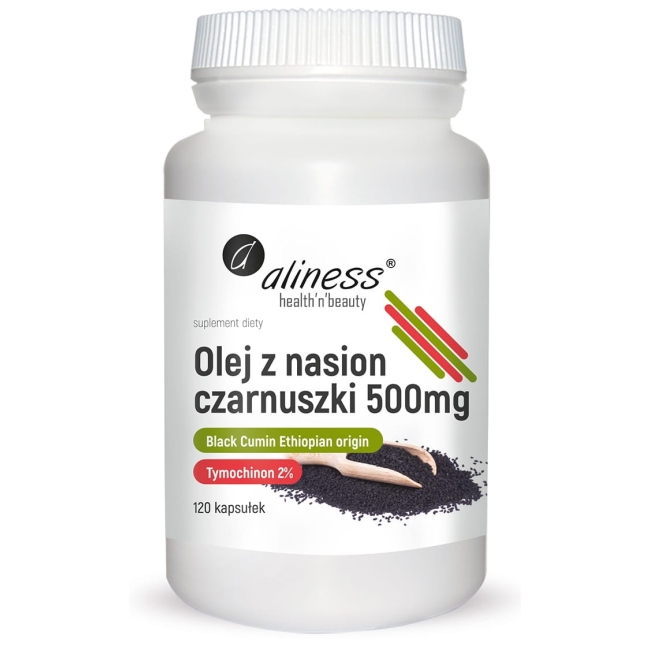 Aliness Olej z nasion czarnuszki 2% 500 mg 120 kapsułek 