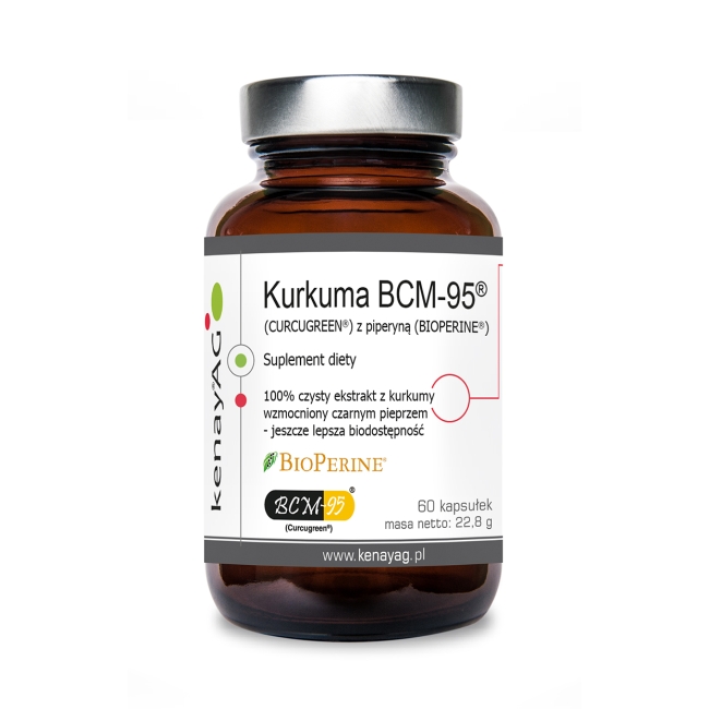 Kenay Kurkuma BCM-95® (CURCUGREEN®) z piperyną (BIOPERINE®) 60 kapsułek 