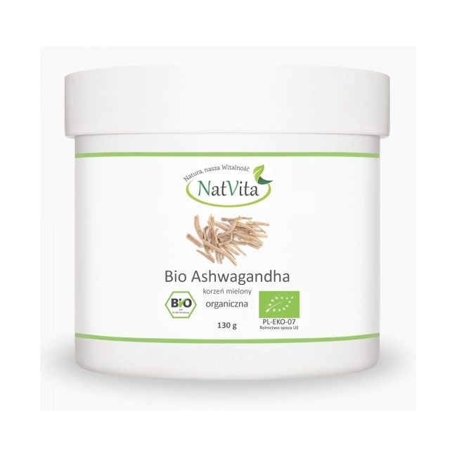 Natvita Ashwagandha proszek 130g BIO 