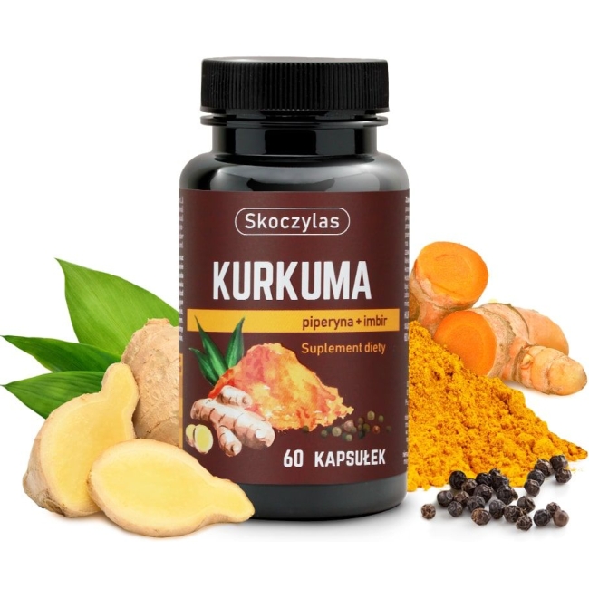 Kurkuma piperyna imbir resweratrol i kwercetyna 60 kapsułek Skoczylas