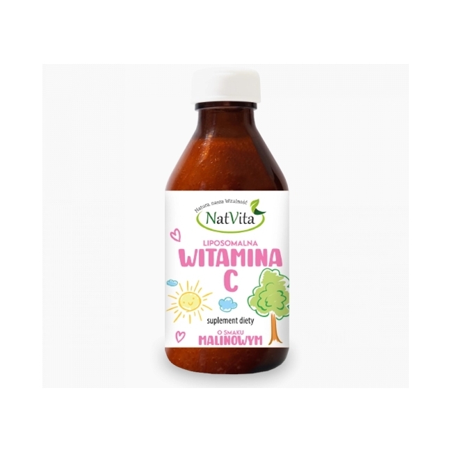 Natvita witamina C liposomalna smak malinowy płyn 150 ml PROMOCJA!