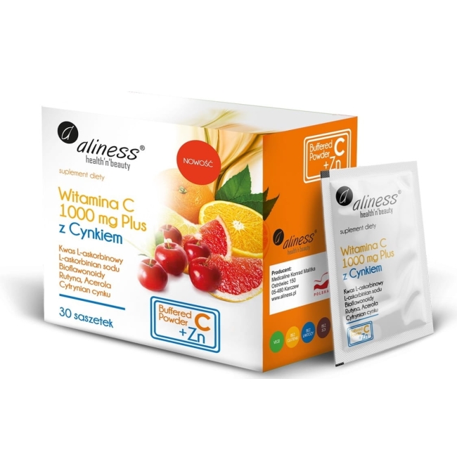 Aliness Witamina C 1000 mg z Cynkiem Plus  30 saszetek 