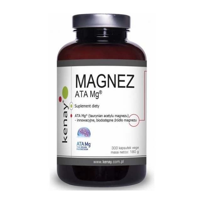 Kenay Magnez ATA Mg (taurynian acetylu magnezu) 300 kapsułek