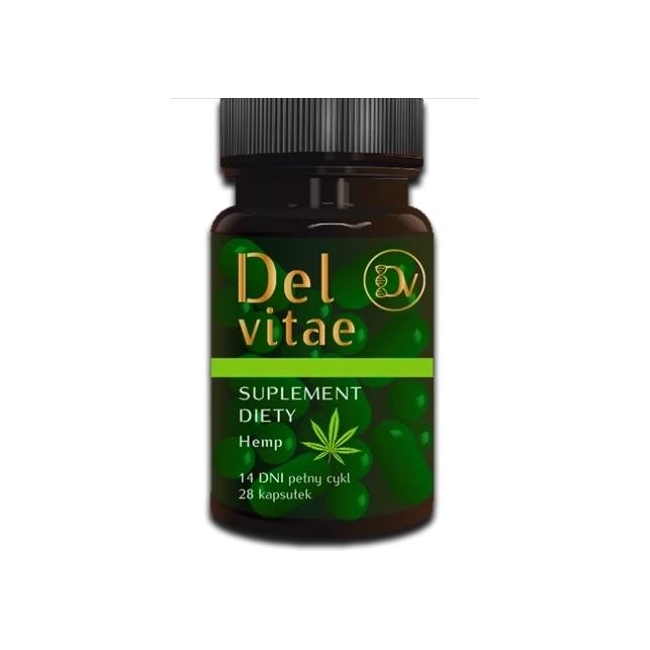 HEMP kwas humusowy z CBD 28 kapsułek Del Vitae 
