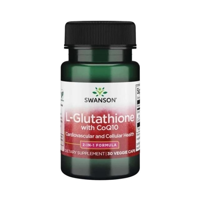 Swanson L-glutation + Koenzym Q10 30 kapsułek 