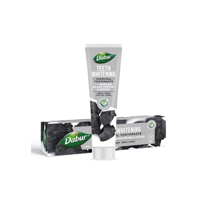 Pasta do zębów wybielająca węglowa z pieprzem i imbirem 100 ml Dabur