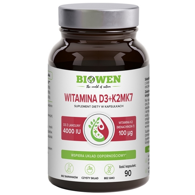 Biowen Witamina D3+K2 90kapsułek 