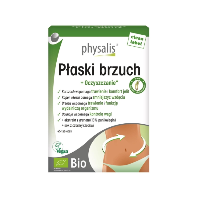 Physalis Tabletki na płaski brzuch BIO 45 tabletek 