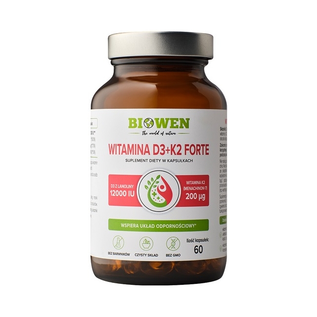 Biowen Witamina D3+K2 Forte 60kapsułek