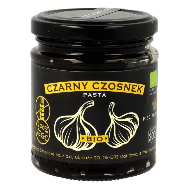Czarny czosnek BIO pasta 200g Pięć Przemian