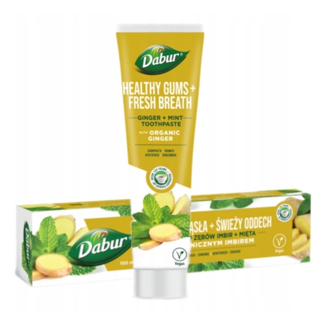 Pasta do zębów świeży oddech z imbirem i miętą bez fluoru 100 ml Dabur