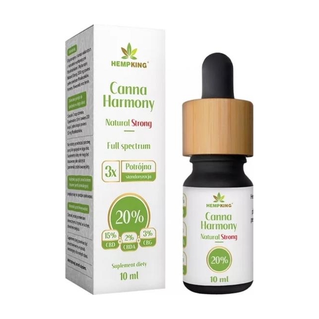 Hempking Olej CBD 20% Canna Harmony - 15% CBD + 2% CBDA + 3% CBG Natural Strong 2000 mg 10ml PROMOCJA