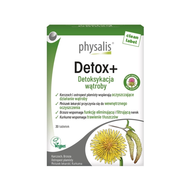Physalis Tabletki na detoksykację wątroby 30 tabletek