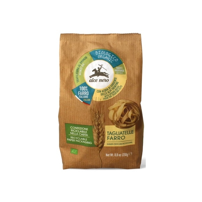 Makaron z płaskurki gniazda tagiatelle 250 g BIO Alce Nero 