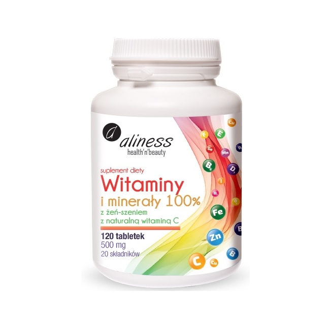 Aliness witaminy i minerały 100% 120tabletek