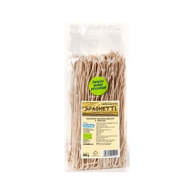 Makaron pełnoziarnisty z orkiszu spaghetti 400 g BIO Niro
